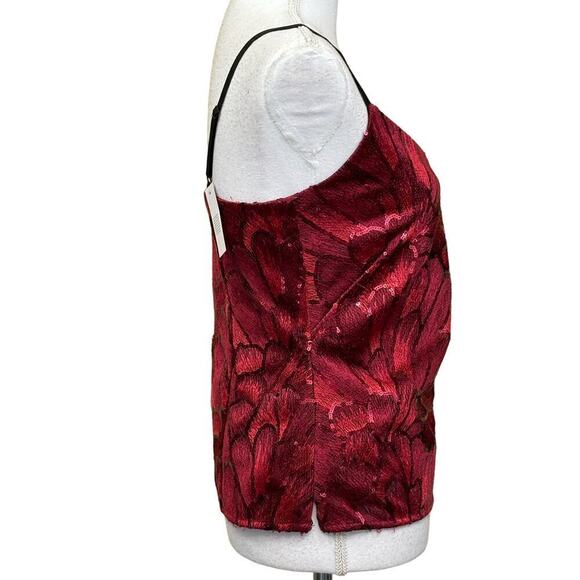 WHBM red sequined tank, XXS, cocktail, bling, evening, sophisticated, rich girl - Picture 2 of 7